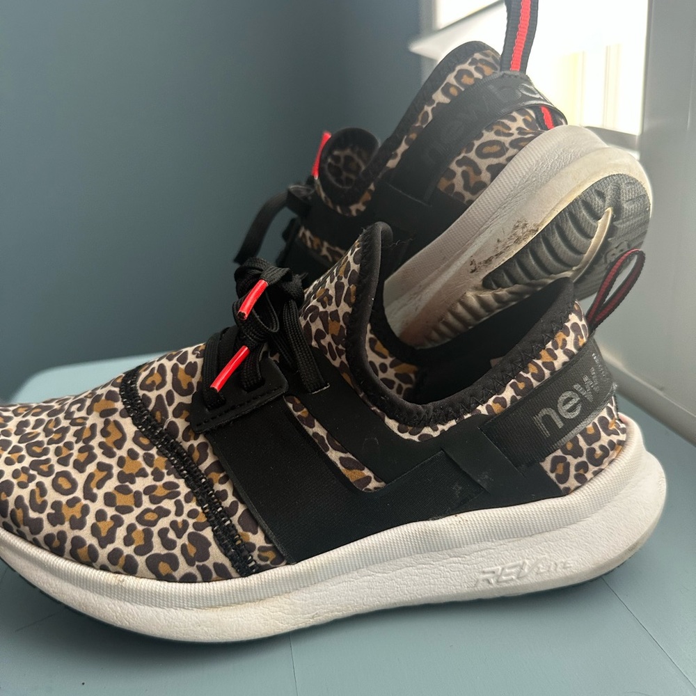New Balance Nergize Sport Running Shoes In Leopard Print.  Sz 7.5 D Wide Width